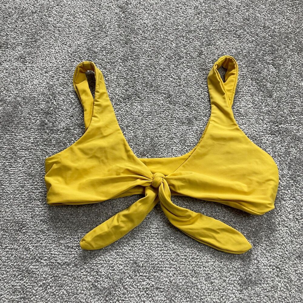 Unbranded Swimwear Bikini Top Women Medium Yellow Wide Strap Summer Summer Beach